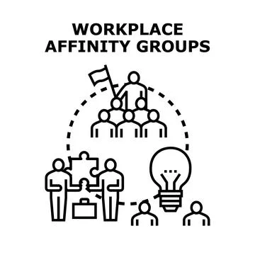 Workplace affinity groups connecting people with ideas Stock Illustration
