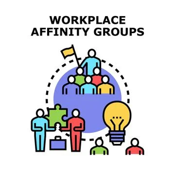 Workplace affinity groups connecting people with ideas Stock Illustration