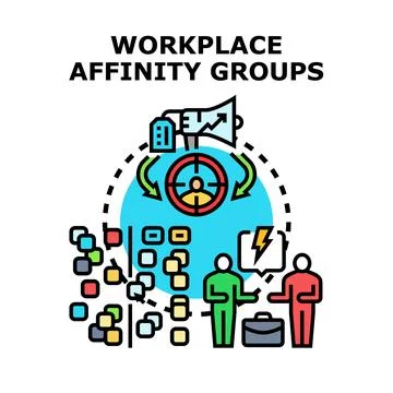 Workplace affinity groups supporting employee engagement and diversity Stock Illustration