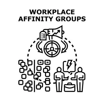 Workplace affinity groups supporting employee engagement and diversity Stock Illustration