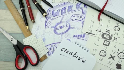 Workplace and inscription creative Stock Footage 88076884
