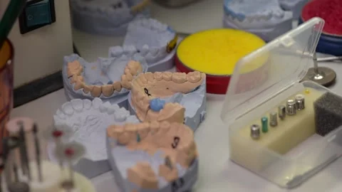 Workplace and tools of a dental technician in a dental laboratory. 動画素材 169936050