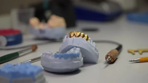 Workplace and tools of a dental technician in a dental laboratory. 動画素材 169936058