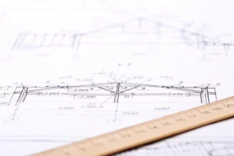 Workplace of architect Foto stock