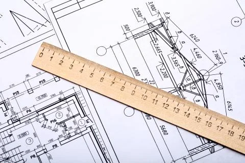 Workplace of architect. Foto stock