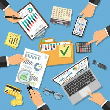 Workplace Auditing, Tax Process, Accounting Stock Illustration