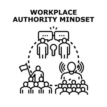 Workplace authority mindset concept for business leadership Stock Illustration