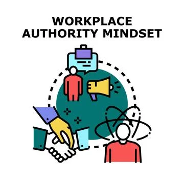 Workplace authority mindset concept developing strong leadership Illustrazione stock
