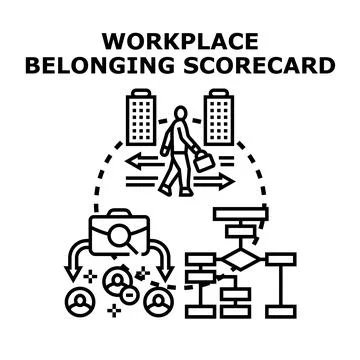Workplace belonging scorecard system measuring employee inclusivity Stock Illustration