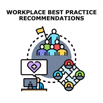 Workplace best practice recommendations concept illustration Stock Illustration