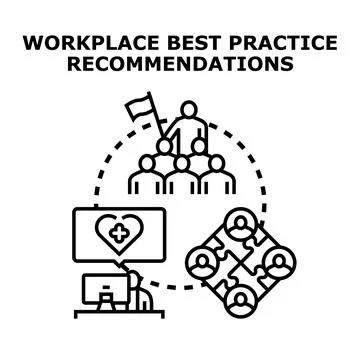 Workplace best practice recommendations concept illustration Stock Illustration