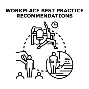 Workplace best practice recommendations for employee success Stock Illustration