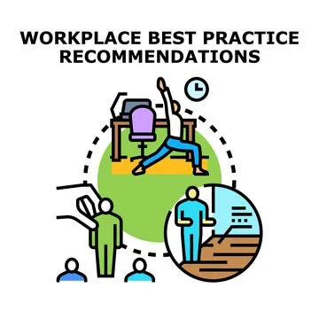 Workplace best practice recommendations for employee success イラスト素材
