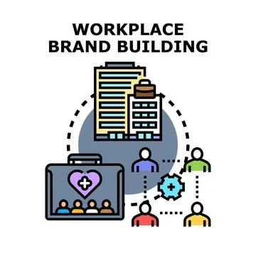 Workplace brand building creating positive corporate culture Stockillustratie