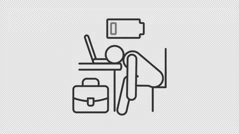 Workplace burnout line animation Stock Footage 269140372