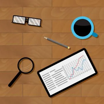 Workplace businesman top view Stock Illustration