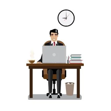 Workplace of businessman Illustrazione stock