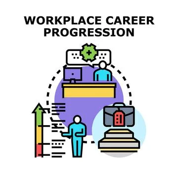 Workplace career progression concept vector illustration Stock Illustration