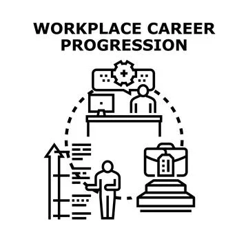 Workplace career progression concept vector illustration Stock Illustration