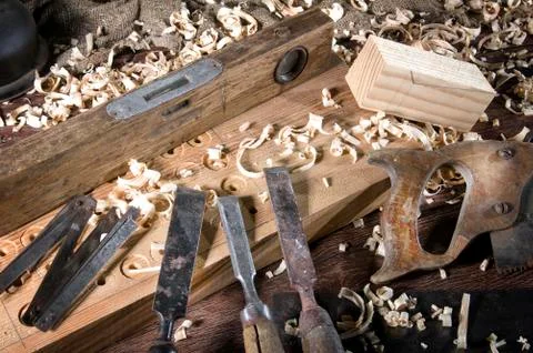 Workplace carpenter Stock Photos