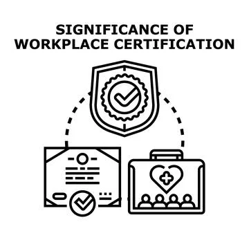 Workplace certification developing professional standards and employee safety Ilustração Stock