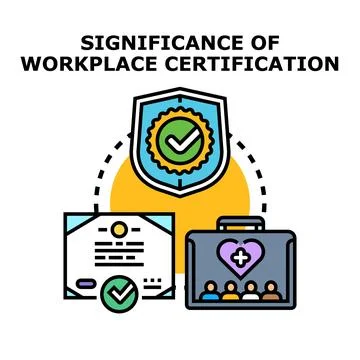 Workplace certification developing professional standards and employee safety Illustrazione stock