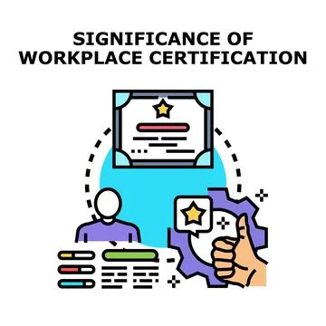 Workplace certification validating professional skills and achievement Stock Illustration