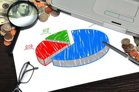 Workplace with chart Stock Photos