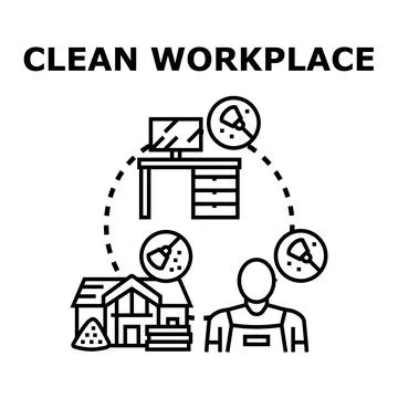 Workplace cleaning service maintaining office and home hygiene イラスト素材