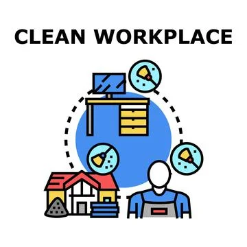 Workplace cleaning service maintaining office and home hygiene イラスト素材