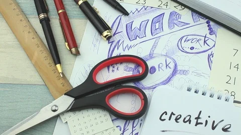 Workplace close up Stock Footage 88076955