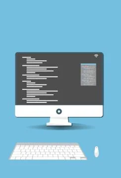 Workplace, coder workspace Stock Illustration