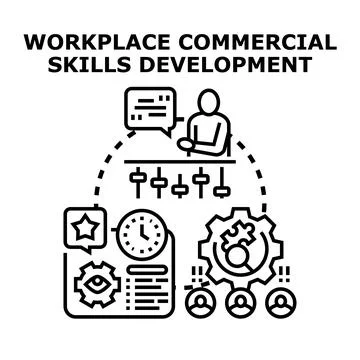 Workplace commercial skills development concept illustration Stock Illustration