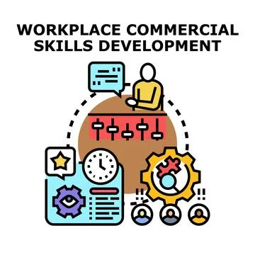 Workplace commercial skills development concept illustration Stock Illustration