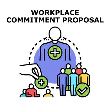 Workplace commitment proposal developing staff loyalty and support Stock Illustration