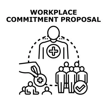 Workplace commitment proposal developing staff loyalty and support Stock Illustration