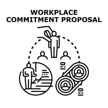 Workplace commitment proposal showing business development and partnership Stock Illustration