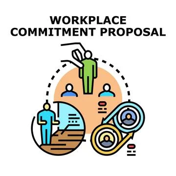 Workplace commitment proposal showing business development and partnership Stock Illustration