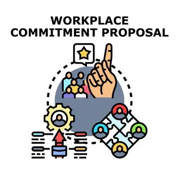 Workplace commitment proposal strategy development process Stock Illustration