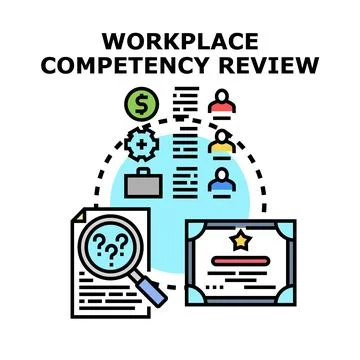 Workplace competency review concept for business development Stock Illustration