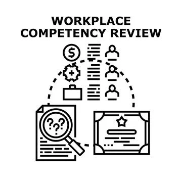 Workplace competency review concept for business development Stock Illustration