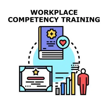 Workplace competency training achieving professional development goals Stock Illustration
