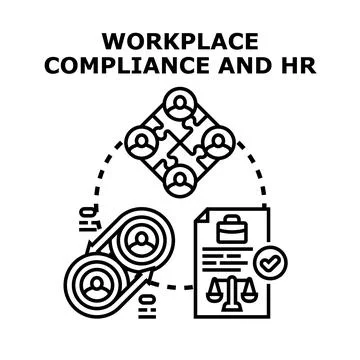 Workplace compliance and human resources managing employee relations Illustrazione stock