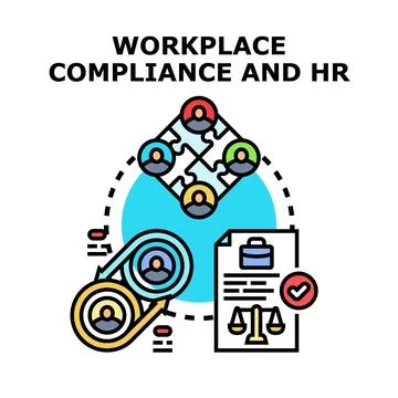 Workplace compliance and human resources managing employee relations Stock Illustration