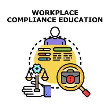 Workplace compliance education program legal training concept Illustration
