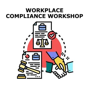 Workplace compliance workshop concept creating legal agreement 库存插图