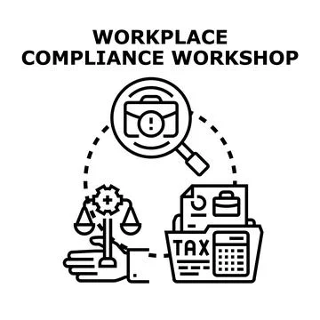 Workplace compliance workshop training and professional development Stock Illustration