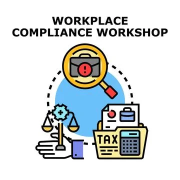 Workplace compliance workshop training and professional development Stockillustratie