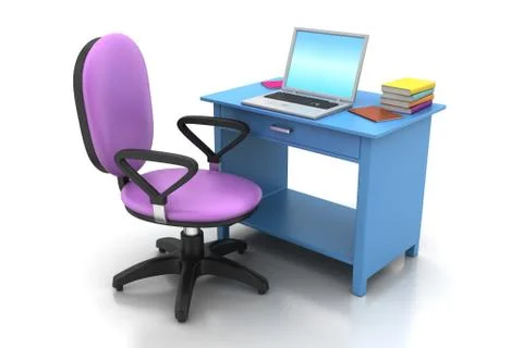 Workplace with computer Free Stock Illustration