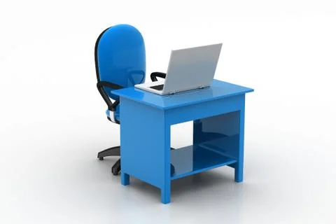 Workplace with computer Free Stock Illustration